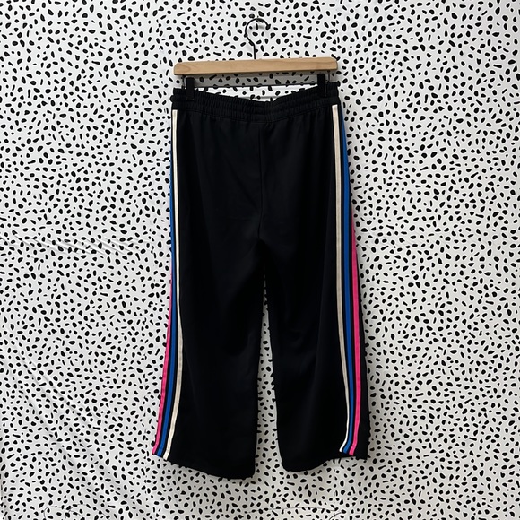 Adidas Wide Leg Relaxed Black Blue Pink Striped Pants - Picture 5 of 5